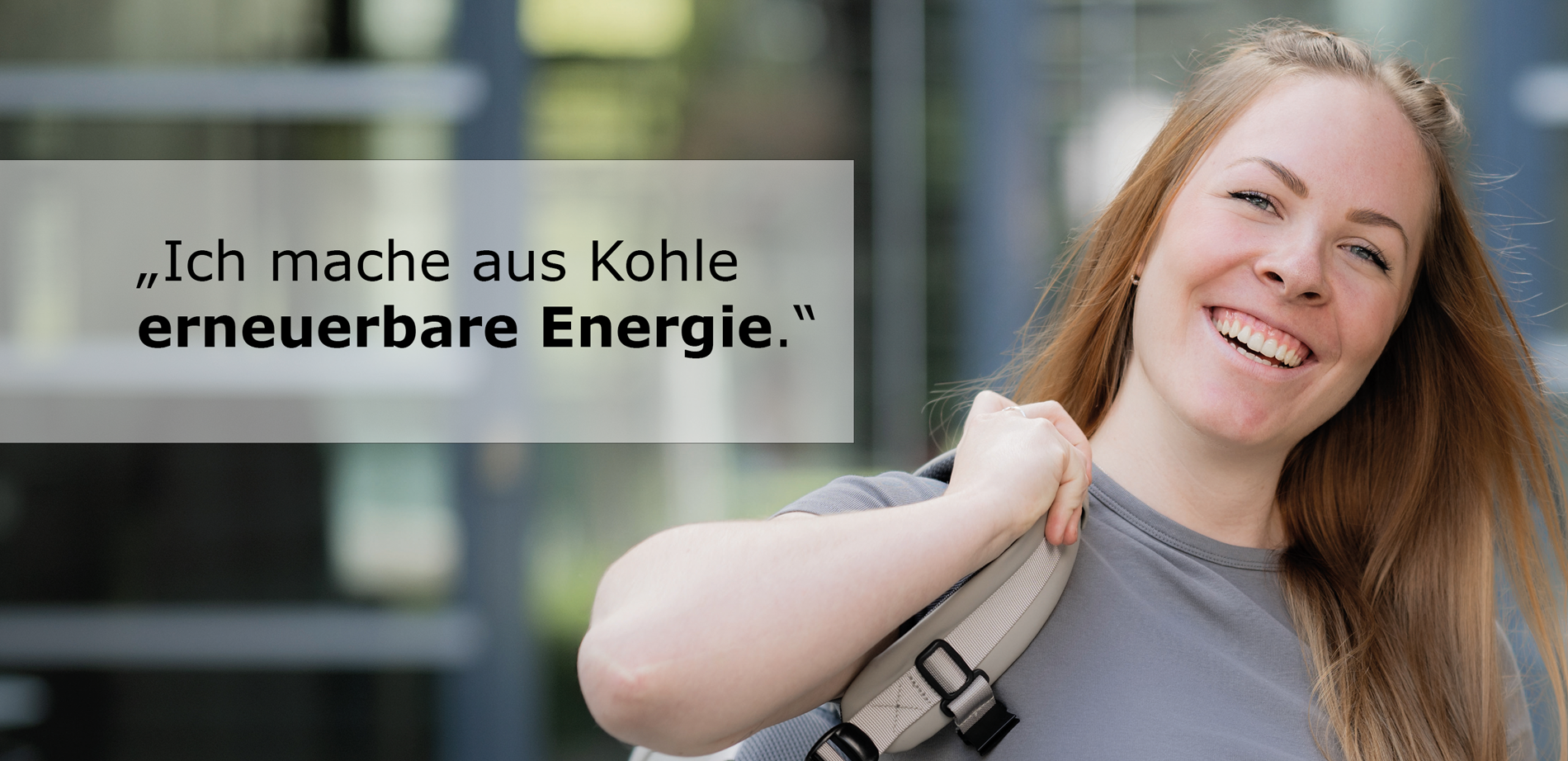 Bild eines Mädchens - Ich mache aus Kohle erneuerbare Energie